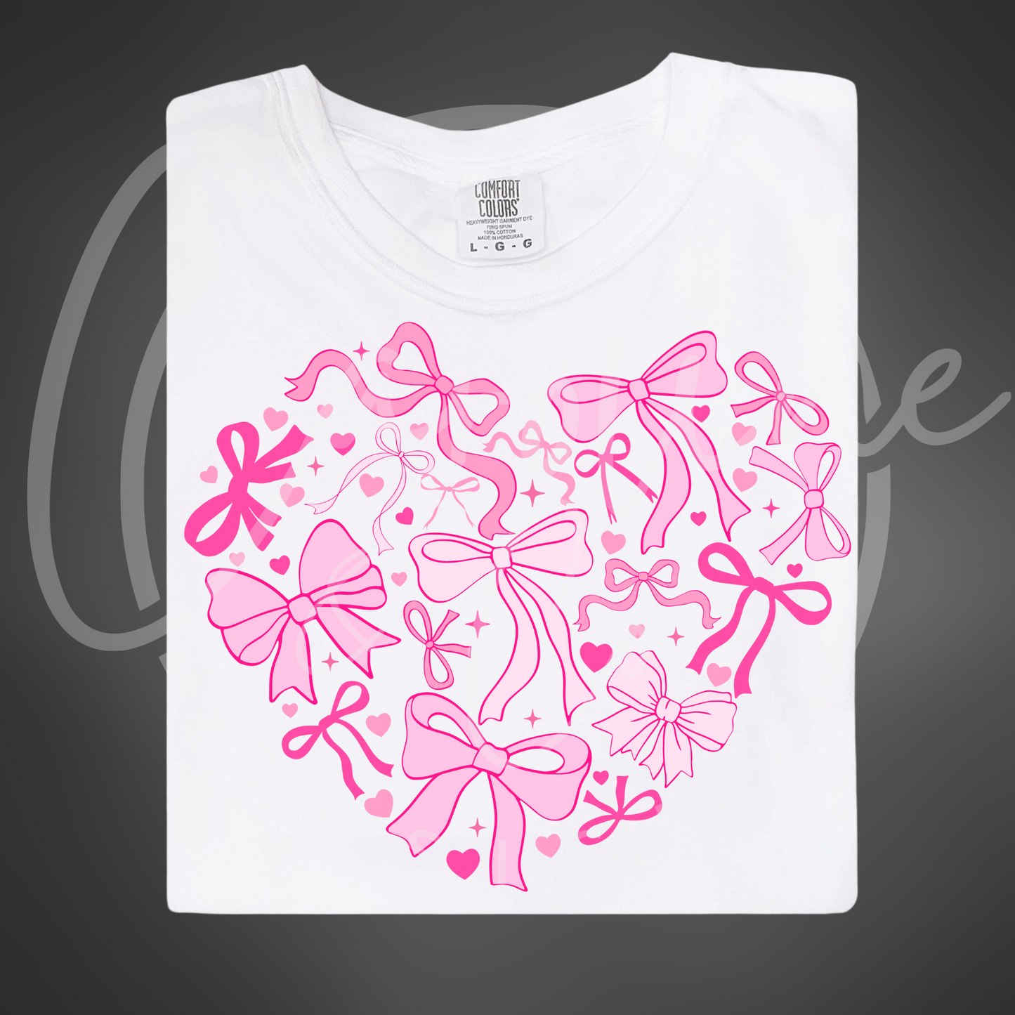 Valentine Coquette Bow Heart Comfort Colors T-Shirt