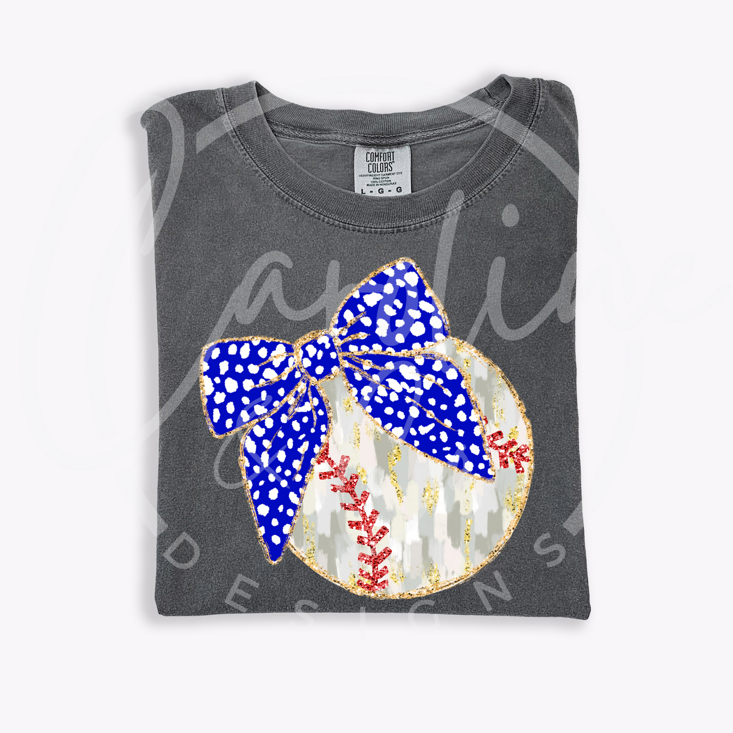 Baseball with Bow Design--Youth & Adult Sizes