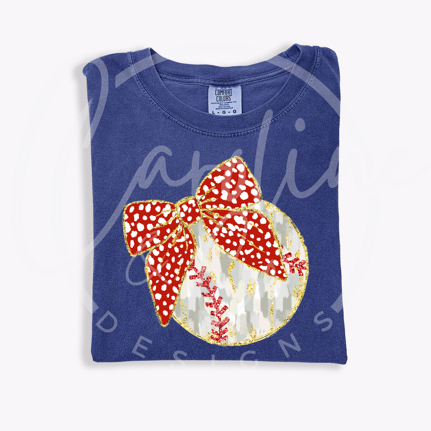 Baseball with Bow Design--Youth & Adult Sizes