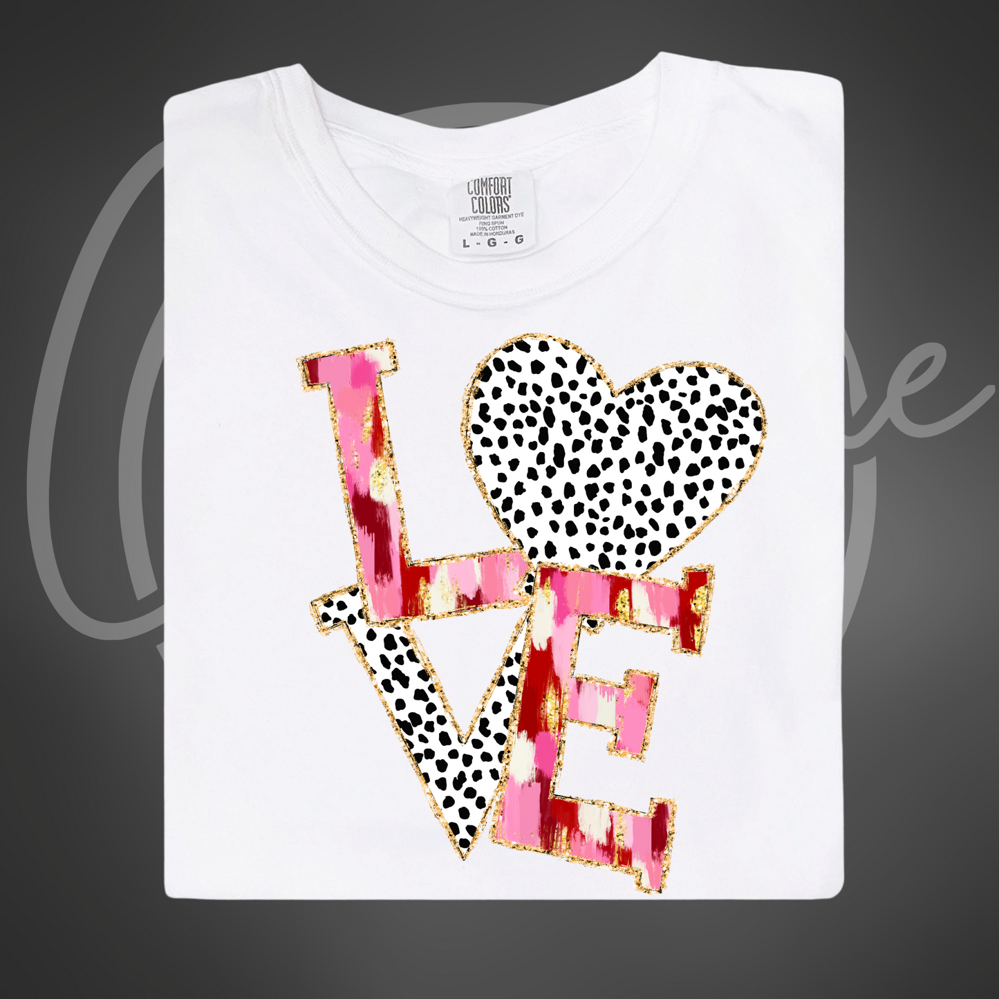 Love with Glitter Design Comfort Color T-Shirt