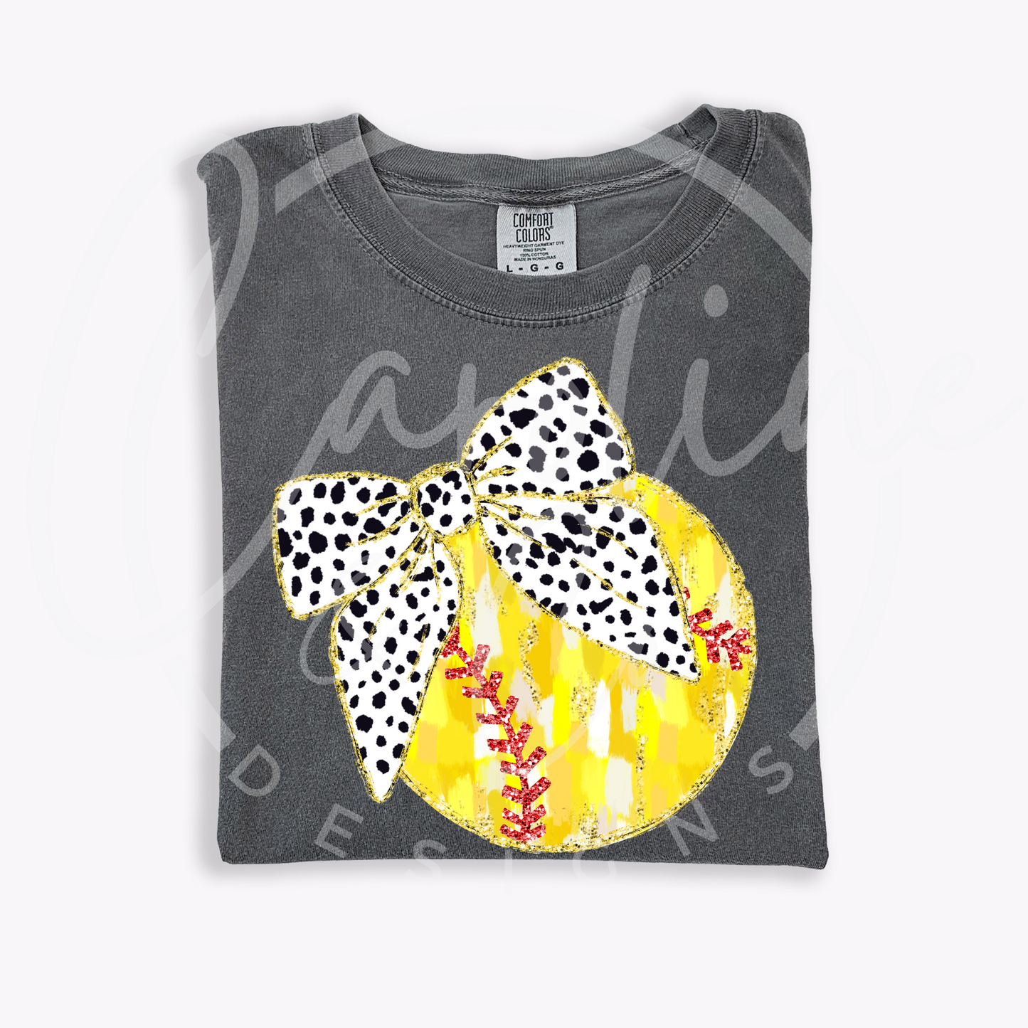 Softball with Bow Design--Youth & Adult Sizes