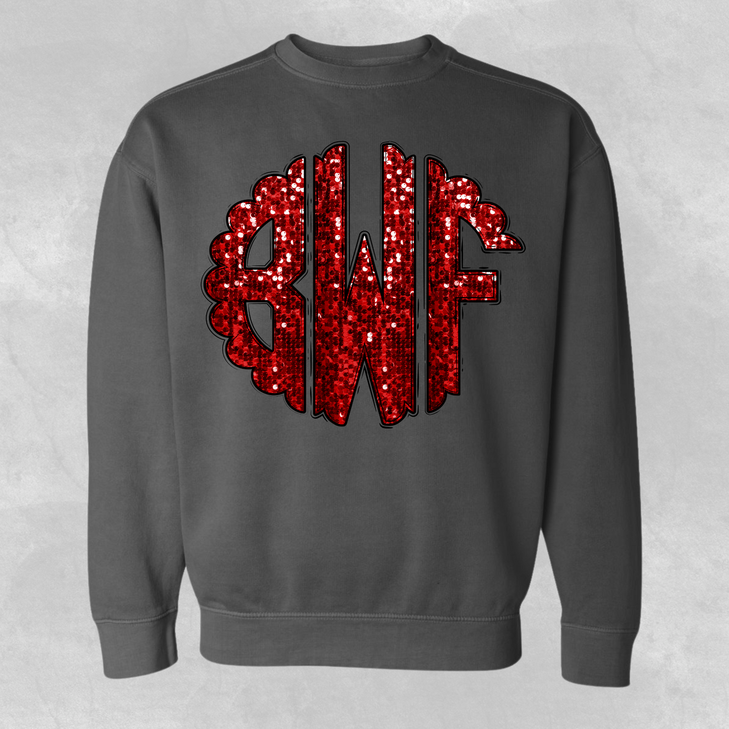 Red Sequin Monogram Shirt