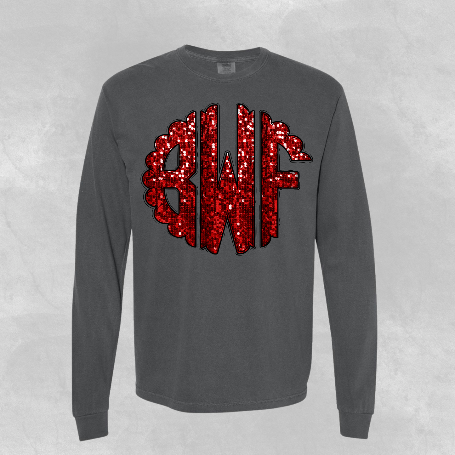 Red Sequin Monogram Shirt