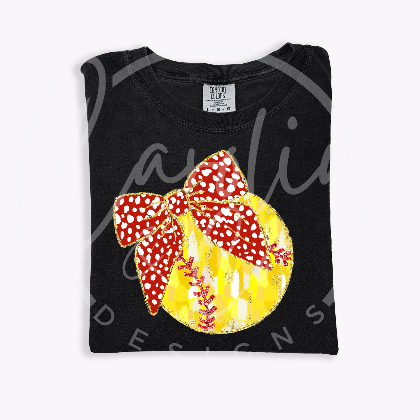 Softball with Bow Design--Youth & Adult Sizes