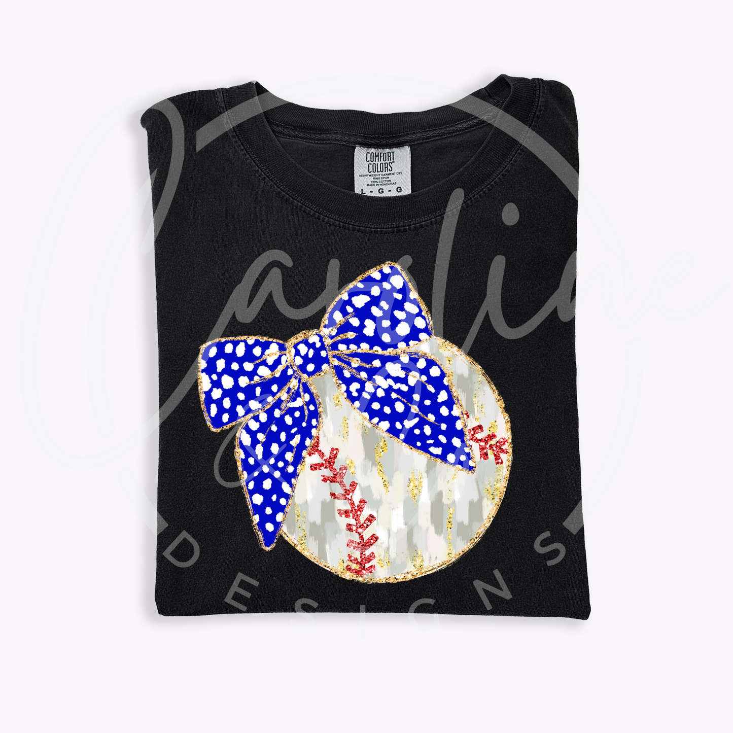 Baseball with Bow Design--Youth & Adult Sizes