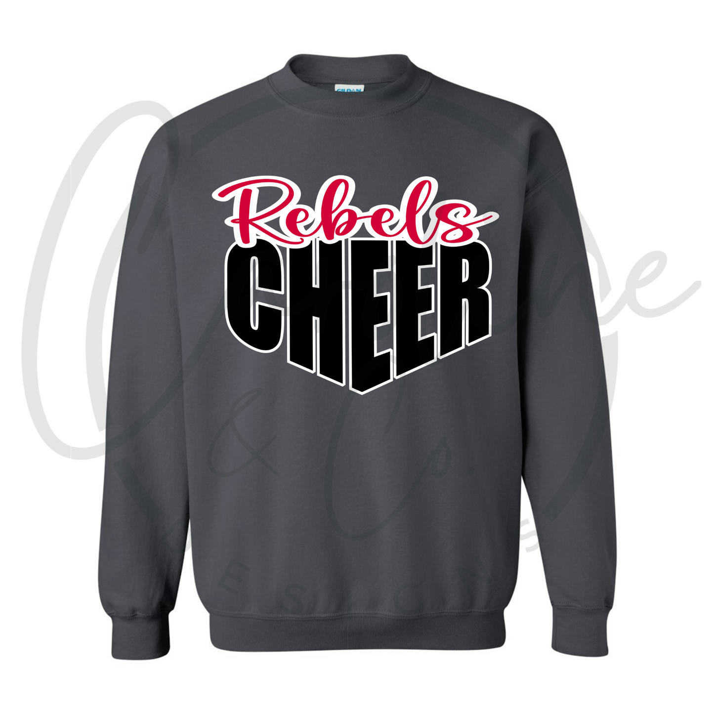 Rebels Cheer Crewneck-Charcoal-Adult