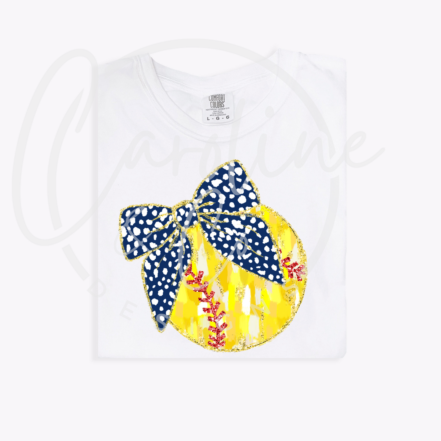 Softball with Bow Design--Youth & Adult Sizes