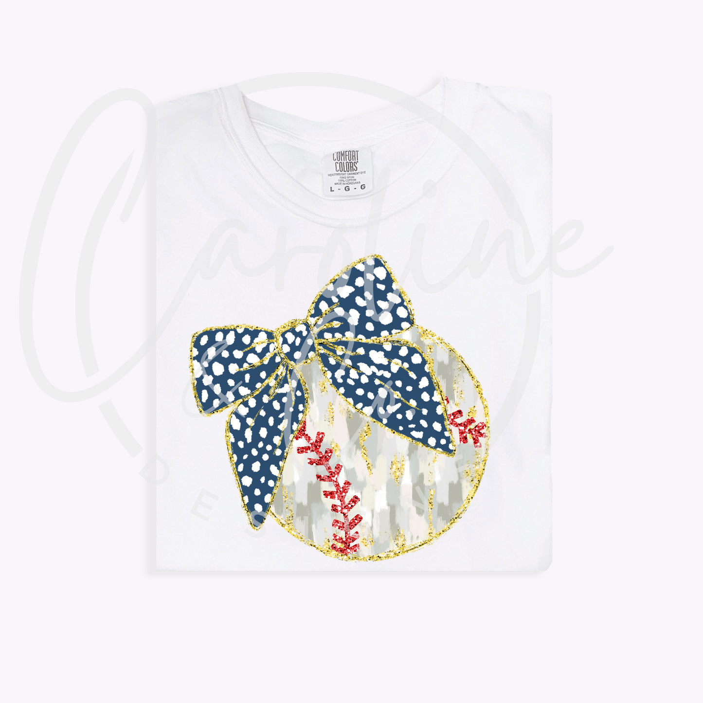 Baseball with Bow Design--Youth & Adult Sizes