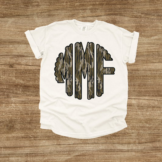 Bottomland Camo Monogram T-Shirt & Lightweight Hooded Sweatshirt