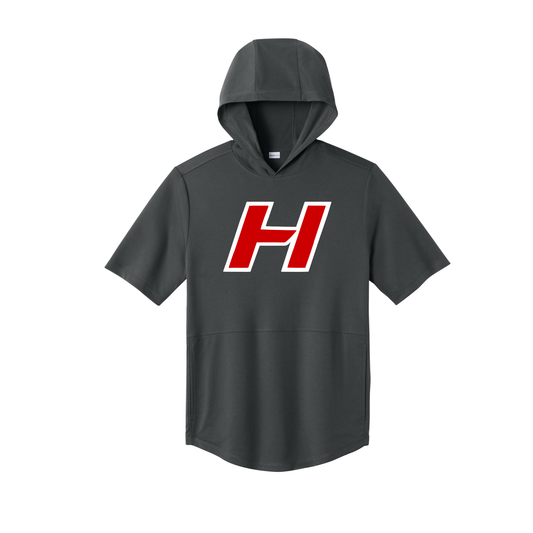 Short Sleeve Hoodie-Iron Grey