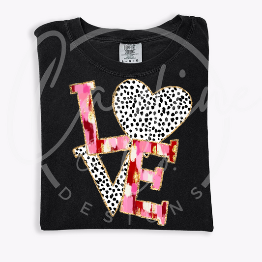 Love with Glitter Design Comfort Color T-Shirt