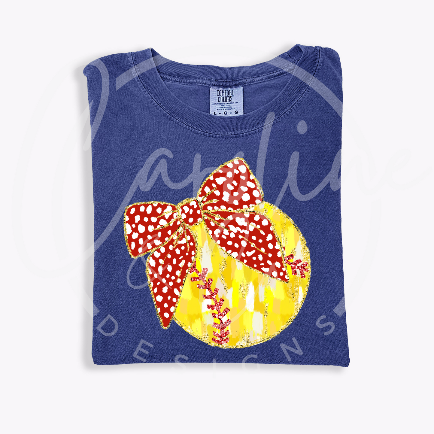 Softball with Bow Design--Youth & Adult Sizes