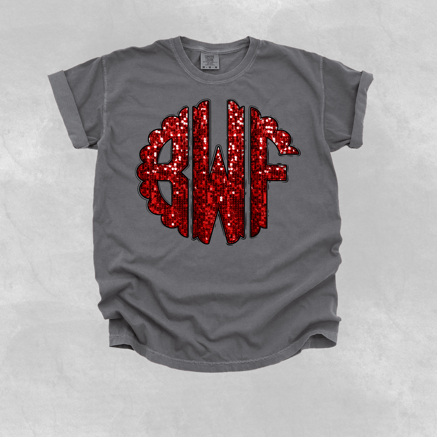 Red Sequin Monogram Shirt