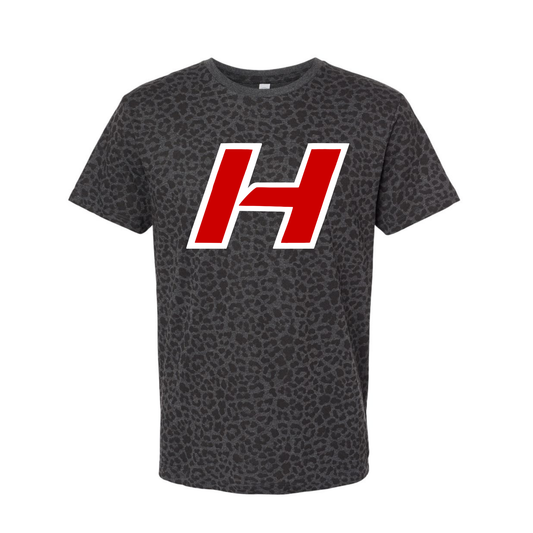 Women's Fine Jersey Tee-Black Leopard